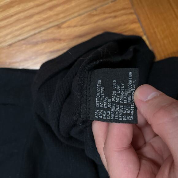 Y2K Simpsons Homer Air Guitar Waffle Knit Thermal Shirt Slim XL Black L/S VTG - Picture 6 of 7